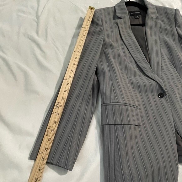 Club Monaco Women's Borrem Blazer Wool Blend Suit Jacket Size 10 Grey Blue - Picture 10 of 15